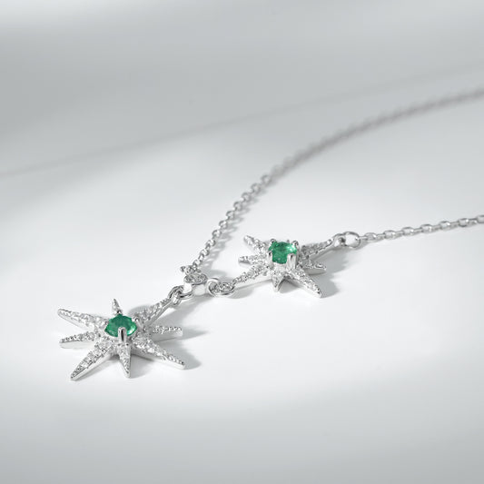 Star Charm Chain Necklace — 925 Silver for Women