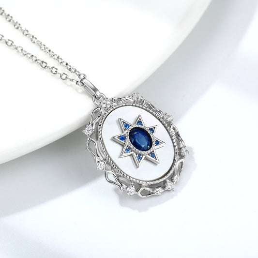 Dainty Sapphire Pendant — 925 Silver Everyday Necklace