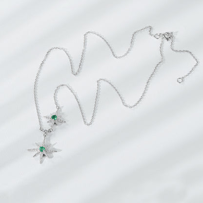 Star Charm Chain Necklace — 925 Silver for Women
