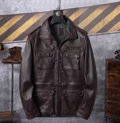 Leather Workwear Jacket — Unisex, Autumn-Winter Riding