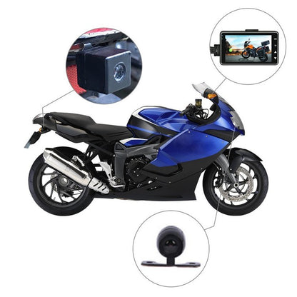 Motorcycle Dash Cam — Dual Lens, Waterproof, 12MP