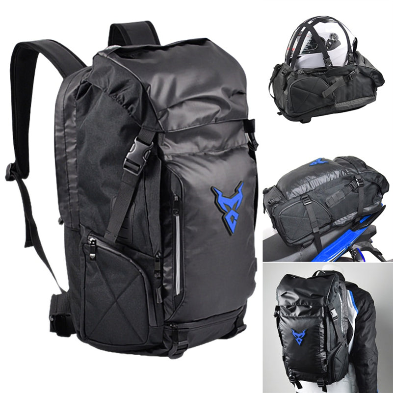 Motorcycle Travel Backpack — Helmet Carrier, 35L