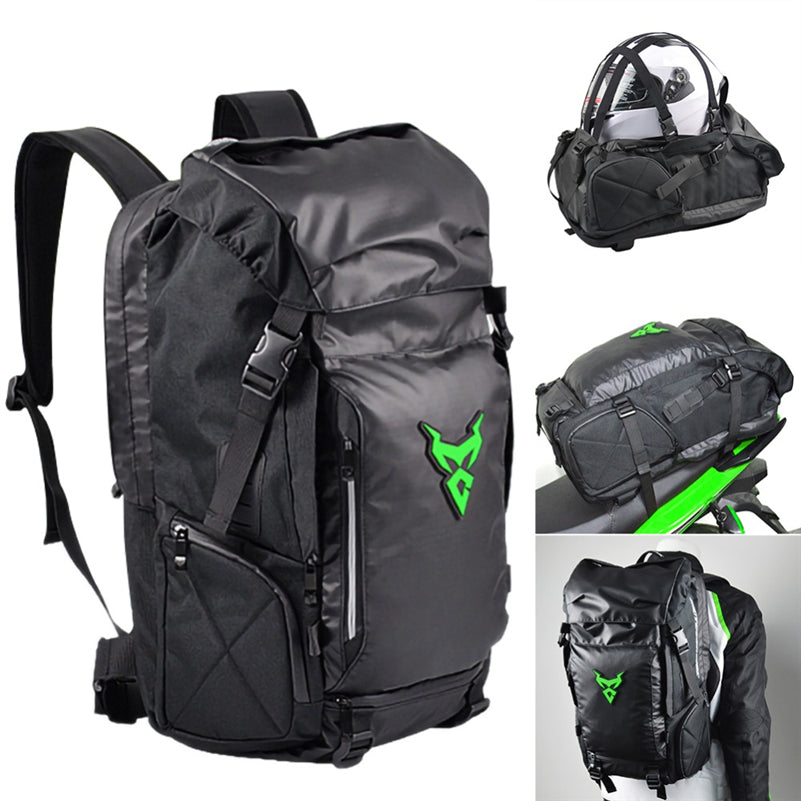 Motorcycle Travel Backpack — Helmet Carrier, 35L