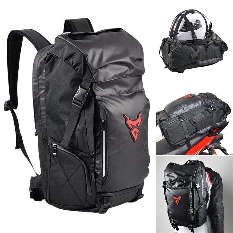 Motorcycle Travel Backpack — Helmet Carrier, 35L