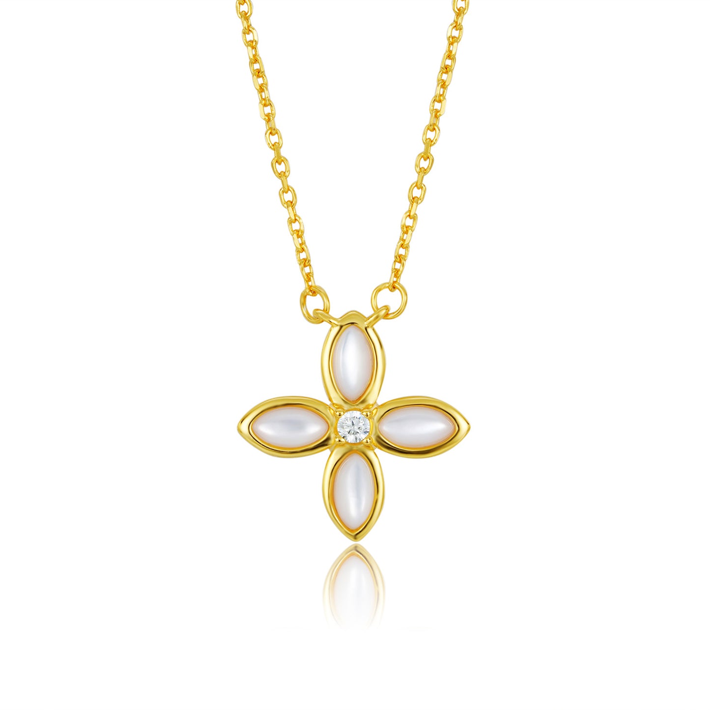 Cross & Emerald Layering Necklace — 925 Silver Dual-Wear