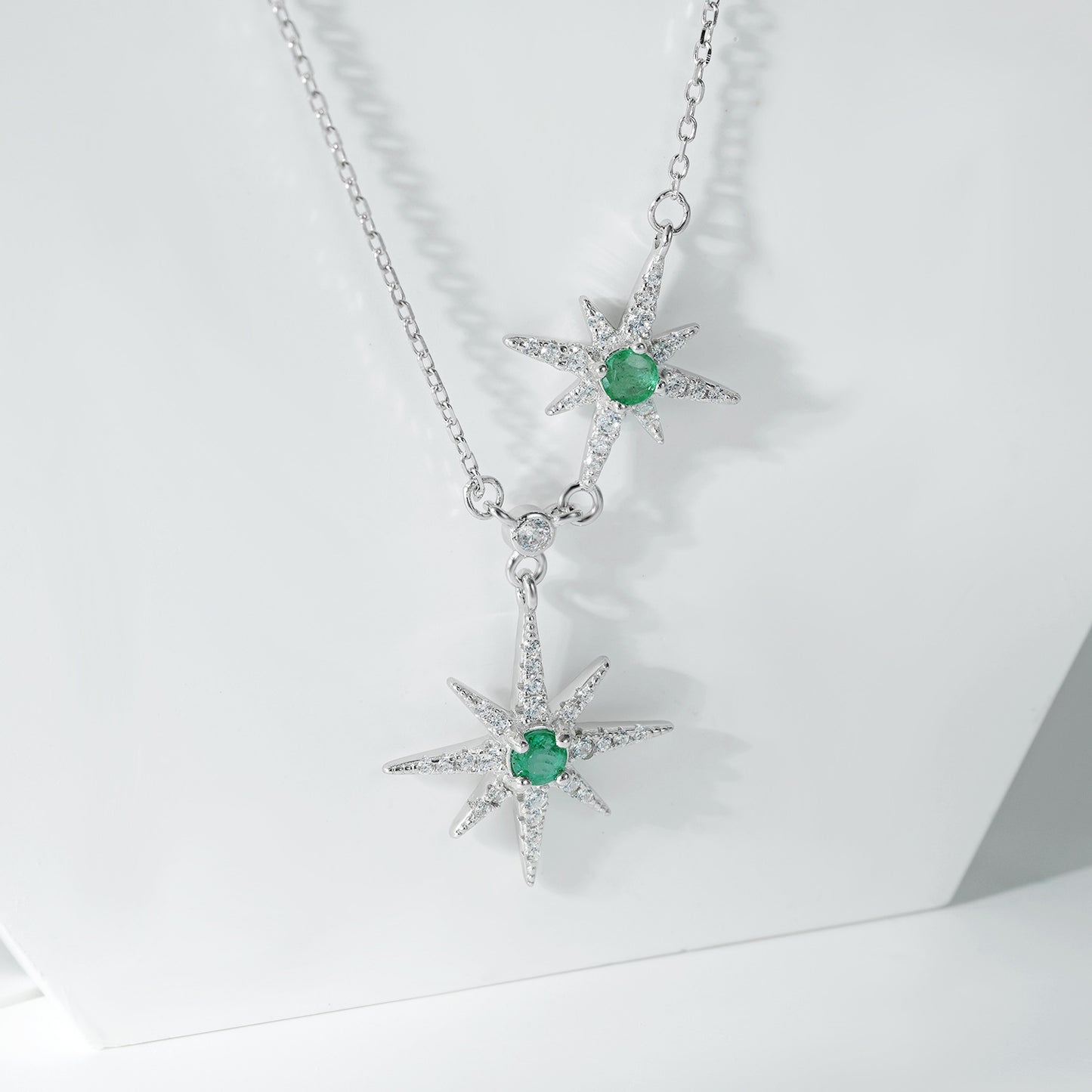 Star Charm Chain Necklace — 925 Silver for Women