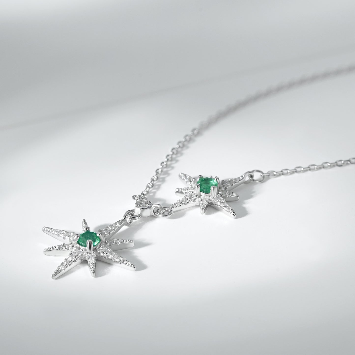 Star Charm Chain Necklace — 925 Silver for Women
