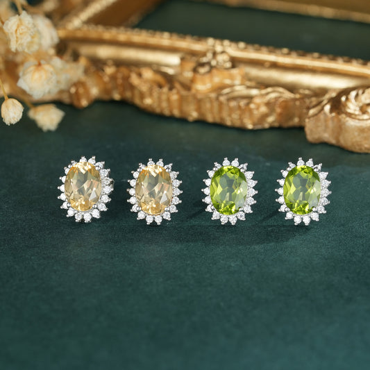 Topaz & Peridot Drop Earrings — 925 Silver Luxury