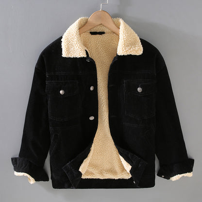 Corduroy Padded Coat — Lamb-Wool Lined, Retro Workwear