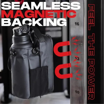 Magnetic Gym Bag — Phone Pocket, Bottle Pouch Carrier