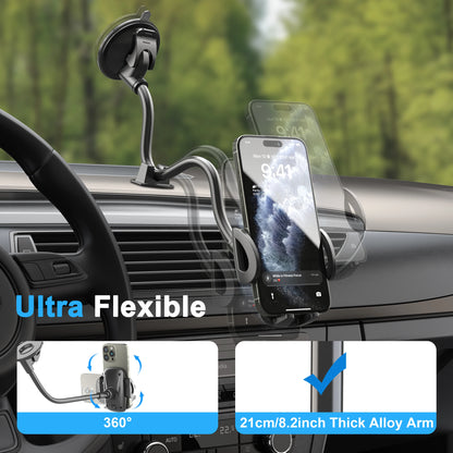 Gooseneck Phone Mount — 11.8" Anti-Shake, Car & Truck
