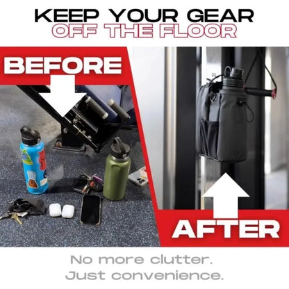 Magnetic Gym Bag — Phone Pocket, Bottle Pouch Carrier