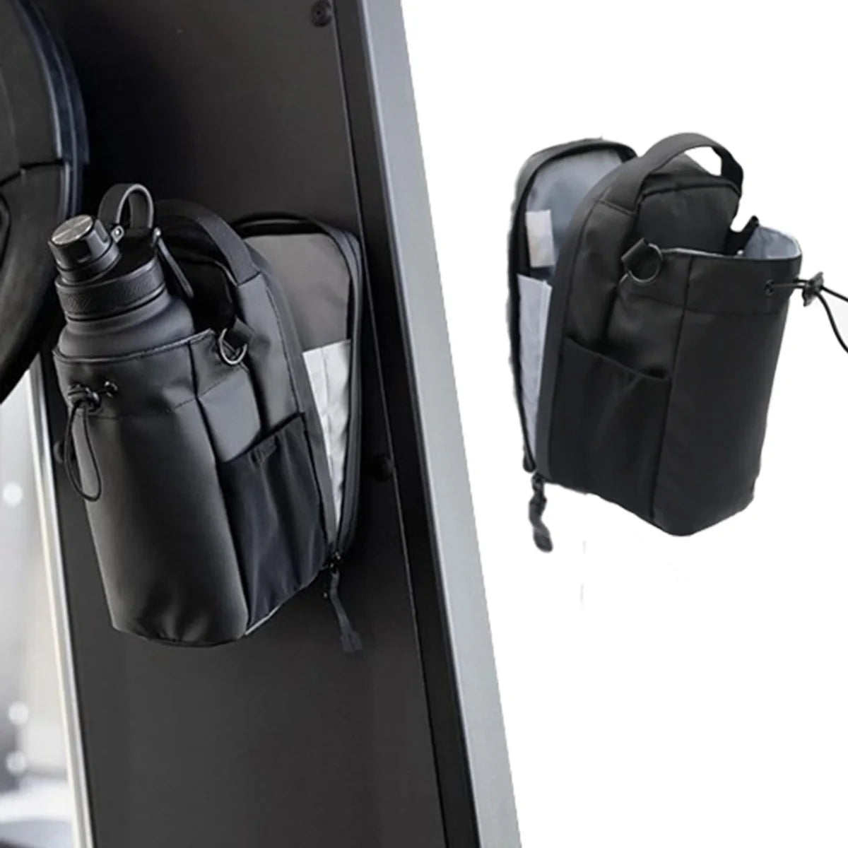 Magnetic Gym Bag — Phone Pocket, Bottle Pouch Carrier