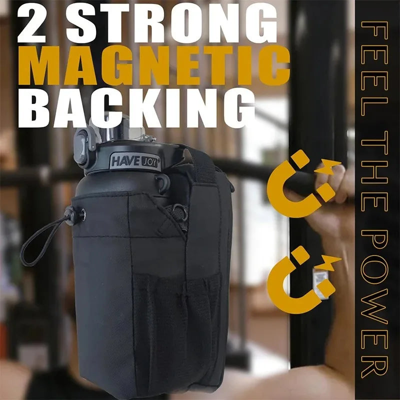 Magnetic Gym Bag — Phone Pocket, Bottle Pouch Carrier