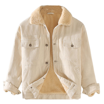 Corduroy Padded Coat — Lamb-Wool Lined, Retro Workwear