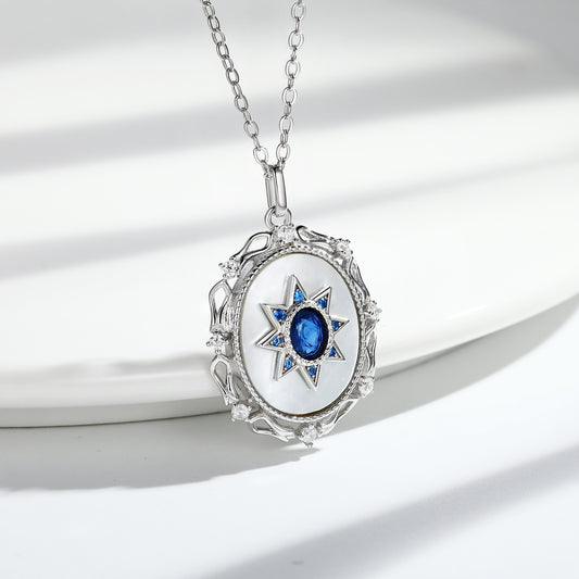 Dainty Sapphire Pendant — 925 Silver Everyday Necklace