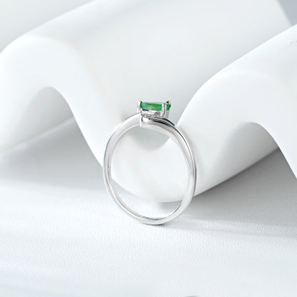 Emerald Adjustable Ring — Minimal 925 Silver Everyday